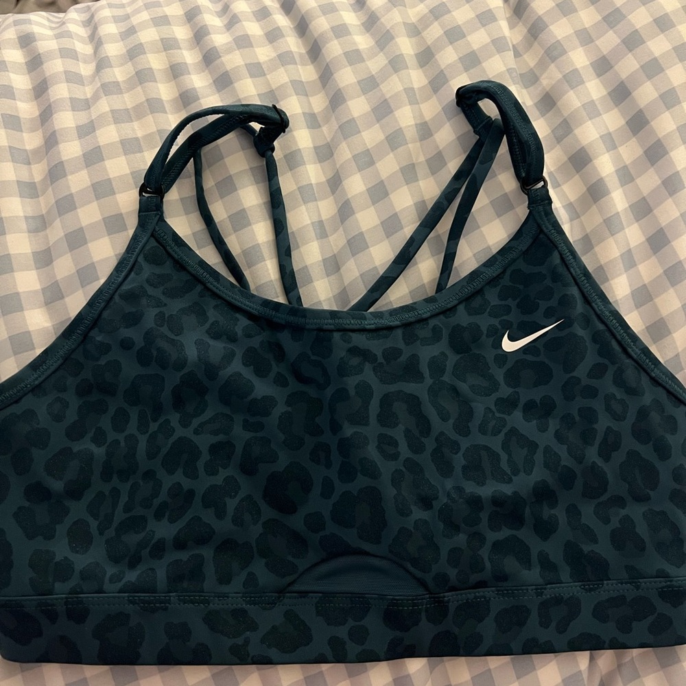 Nike Women's Teal Leopard Sports Bra